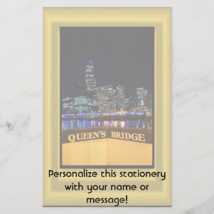 Melbourne Australia CBD Night Lights Briefpapier