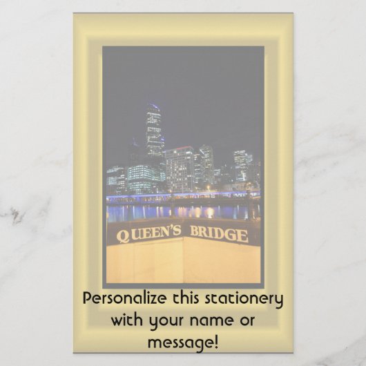 Melbourne Australia CBD Night Lights Briefpapier (Voorkant)