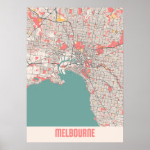 Melbourne - Australia Chalk City Map