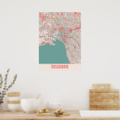 Melbourne - Australia Chalk City Map Poster (Keuken)