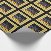 Melbourne Australia City Lightover Queens Bridge Cadeaupapier (Hoek)