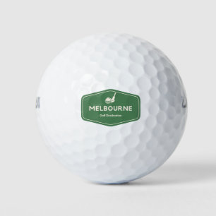 Melbourne Australia - Golf Course Destination Logo Golfballen