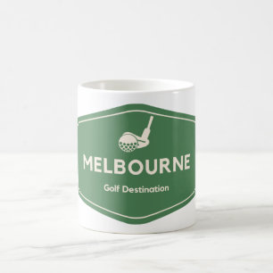 Melbourne Australia - Golf Course Destination Logo Koffiemok