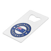 Melbourne Australia Kredietkaart Flessenopener (Voorkant Gekanteld)