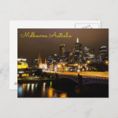 Melbourne Australia night time yarra Briefkaart (Voorkant / Achterkant)