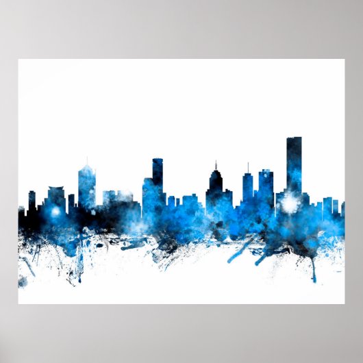 Melbourne Australia Skyline Poster (Voorkant)