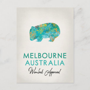 Melbourne Australia Wombat Briefkaart