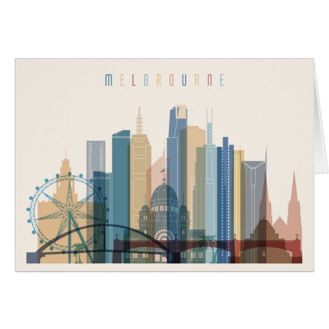 Melbourne, Australië | City Skyline (Voorkant Horizontaal)