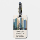 Melbourne, Australië | City Skyline Bagagelabel (Achterkant verticaal)