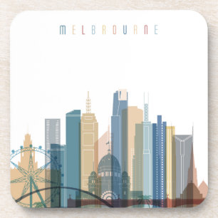 Melbourne, Australië City Skyline Drankjes Onderzetter