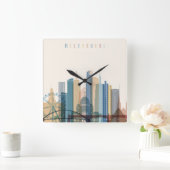 Melbourne, Australië | City Skyline Vierkante Klok (Huis)