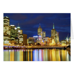 Melbourne, Australië. Een nachtelijk uitzicht van