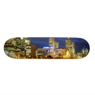 Melbourne, Australië. Een nachtelijk uitzicht van Skateboard