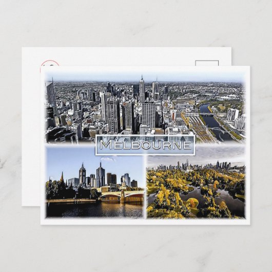 Melbourne - Australië - Mozaïek - Briefkaart (Voorkant / Achterkant)