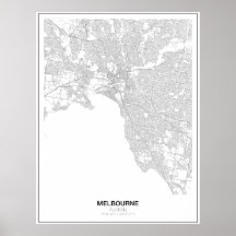 Melbourne, Australie Poster de carte minimaliste