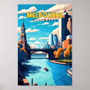 Melbourne Australië Reizen Kunst Vintage Poster