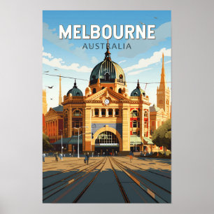 Melbourne Australië Reizen Kunst Vintage Poster