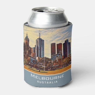 Melbourne Australië Silhouette Watercolor Kunst Blikjeskoeler