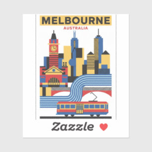 Melbourne Australië Skyline Reis Sticker