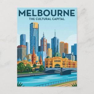 Melbourne Australië Skyline Reizen Briefkaart