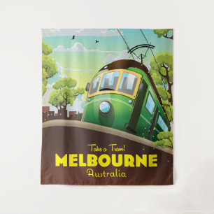 Melbourne Australië Tram Wandkleed