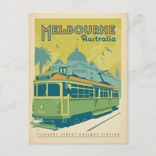 Melbourne, Australië - Trolley Briefkaart (Voorkant)
