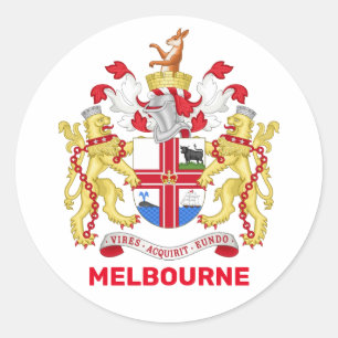 Melbourne, Australië - wapenschild Ronde Sticker