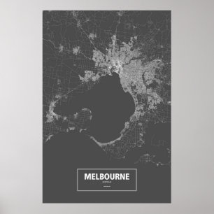 Melbourne, Australië (zwart wit) Poster