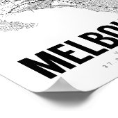 Melbourne Australienne Minimaliste Carte Poster (Coin)