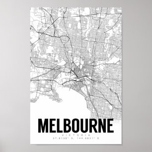 Melbourne Australienne Minimaliste Carte Poster