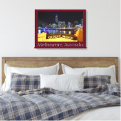 Melbourne CBD Queens Bridge City Lights Canvas Afdruk (Insitu (Slaapkamer))
