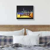 Melbourne CBD Queens Bridge City Lights Canvas Afdruk (Insitu (Slaapkamer))