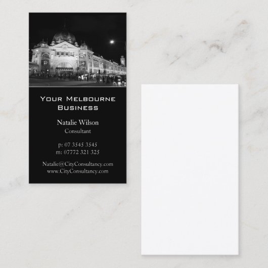 Melbourne City Skyline - Carte de visite (Devant / Derrière)