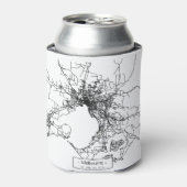 Melbourne City Street Map - zwart Blikjeskoeler (Blikje Voorkant)