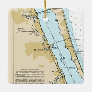 Melbourne Florida Chart Keramisch Ornament