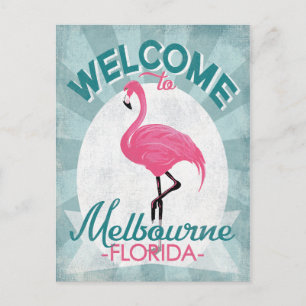 Melbourne Florida Pink Flamingo Retro Briefkaart