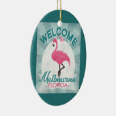 Melbourne Florida Pink Flamingo Retro Keramisch Ornament (Rechts)