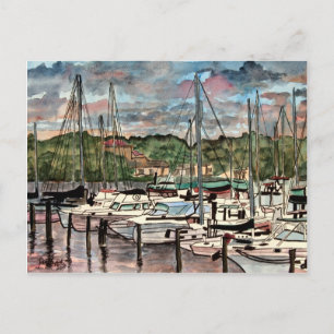 Melbourne Harbour Marina-zeilboot Briefkaart