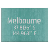 Melbourne Latitude Longitude Snijplank (Voorkant)