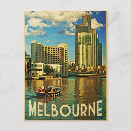 Melbourne Skyline Australië Briefkaart (Voorkant)