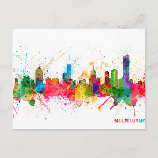 Melbourne Skyline Briefkaart (Voorkant)