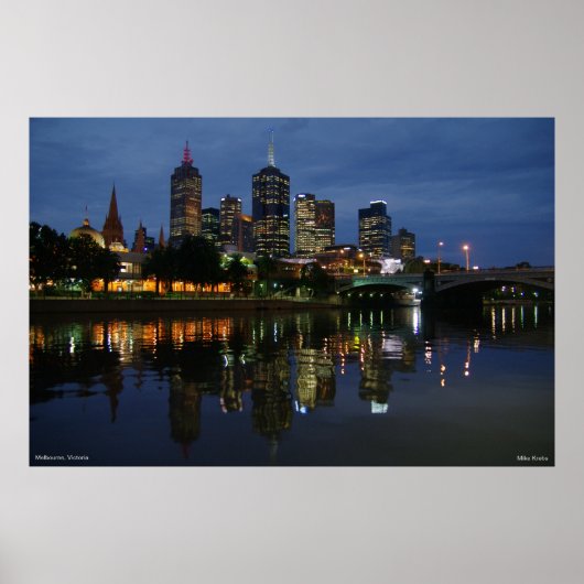 Melbourne Skyline Poster (Voorkant)