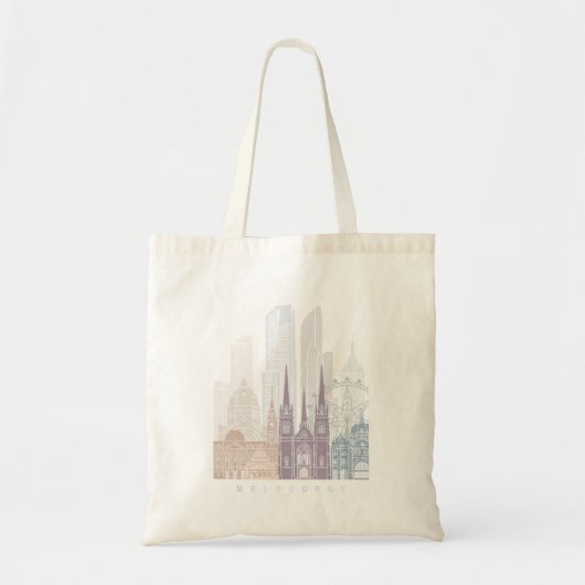 MELBOURNE SKYLINE POSTER PASTEL TOTE BAG (Voorkant)