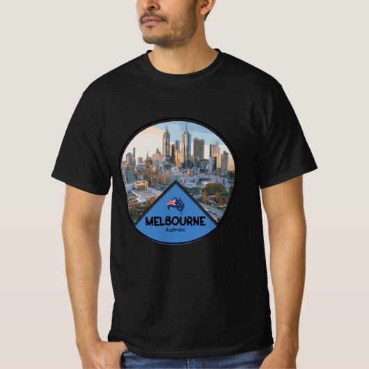 Melbourne stad Australië landschap T-shirt (Voorkant)