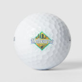 Melbourne Victoria Australia Retro Skyline  Golfballen (Voorkant)