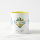 Melbourne Victoria Australia Retro Skyline  Mok (Midden)