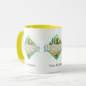 Melbourne Victoria Australia Retro Skyline  Mok (Voorkant links)