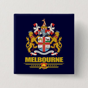 Melbourne Vierkante Button 5,1 Cm
