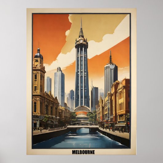 Melbourne vintage poster (Voorkant)