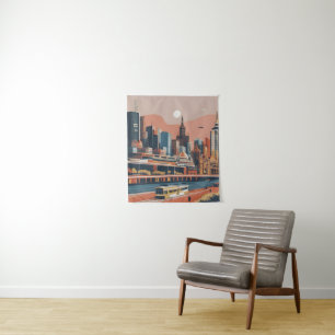 Melbourne vintage poster wandkleed